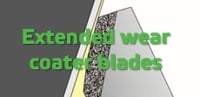 Extended lifetime coater blades feature carbide coating
