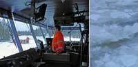 The Otava navigates in challenging conditions